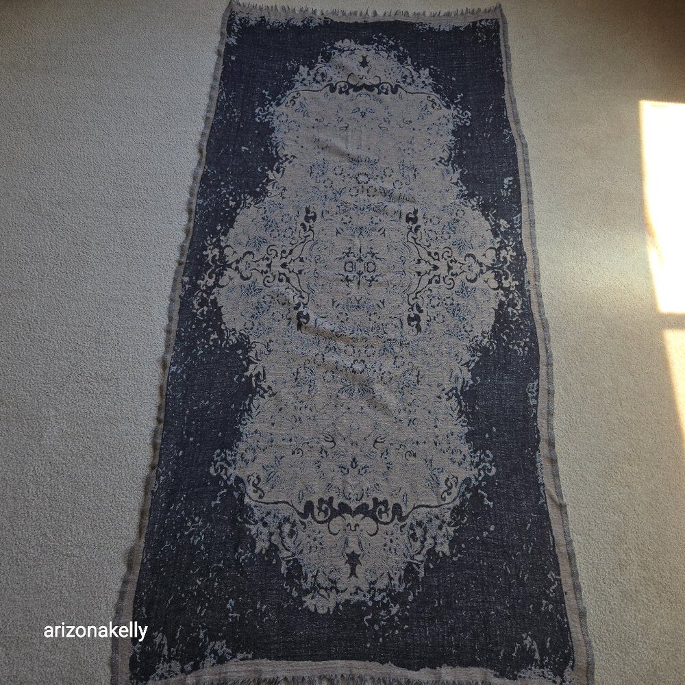 Vintage Tapestry Scarf Wool Blend Diadem